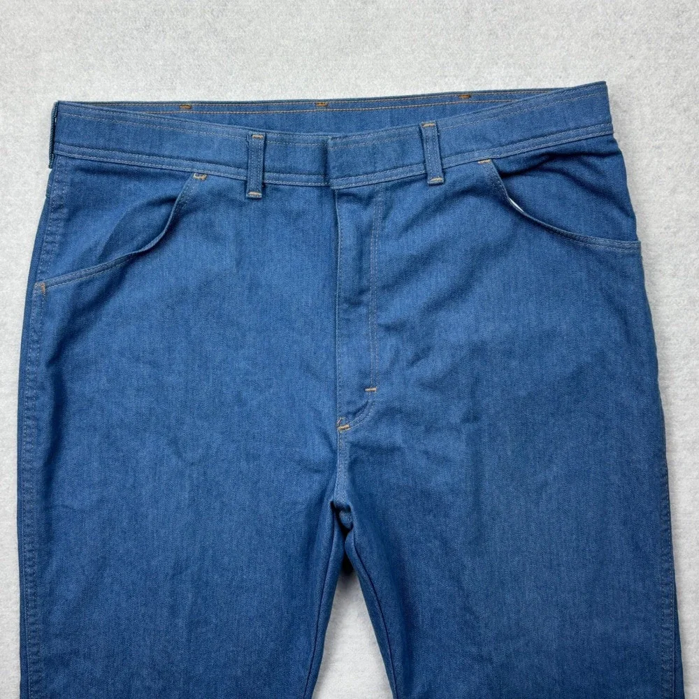 Vintage Wrangler Mens 40x30 Measures 38x28 Blue Wrancher Dress Jeans Made in USA